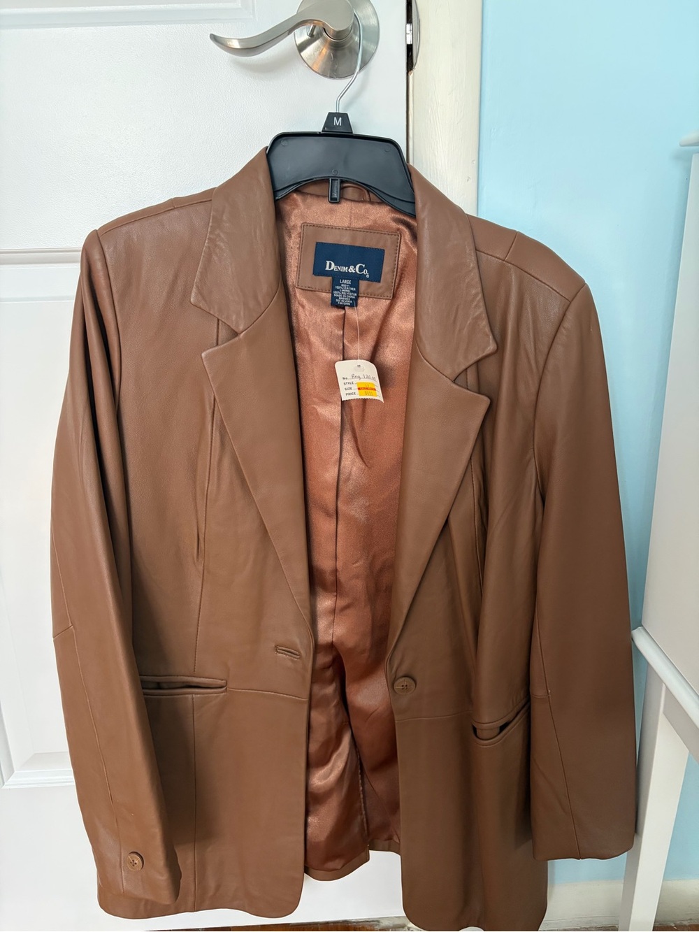 Denim&Co Tan Leather Jacket
